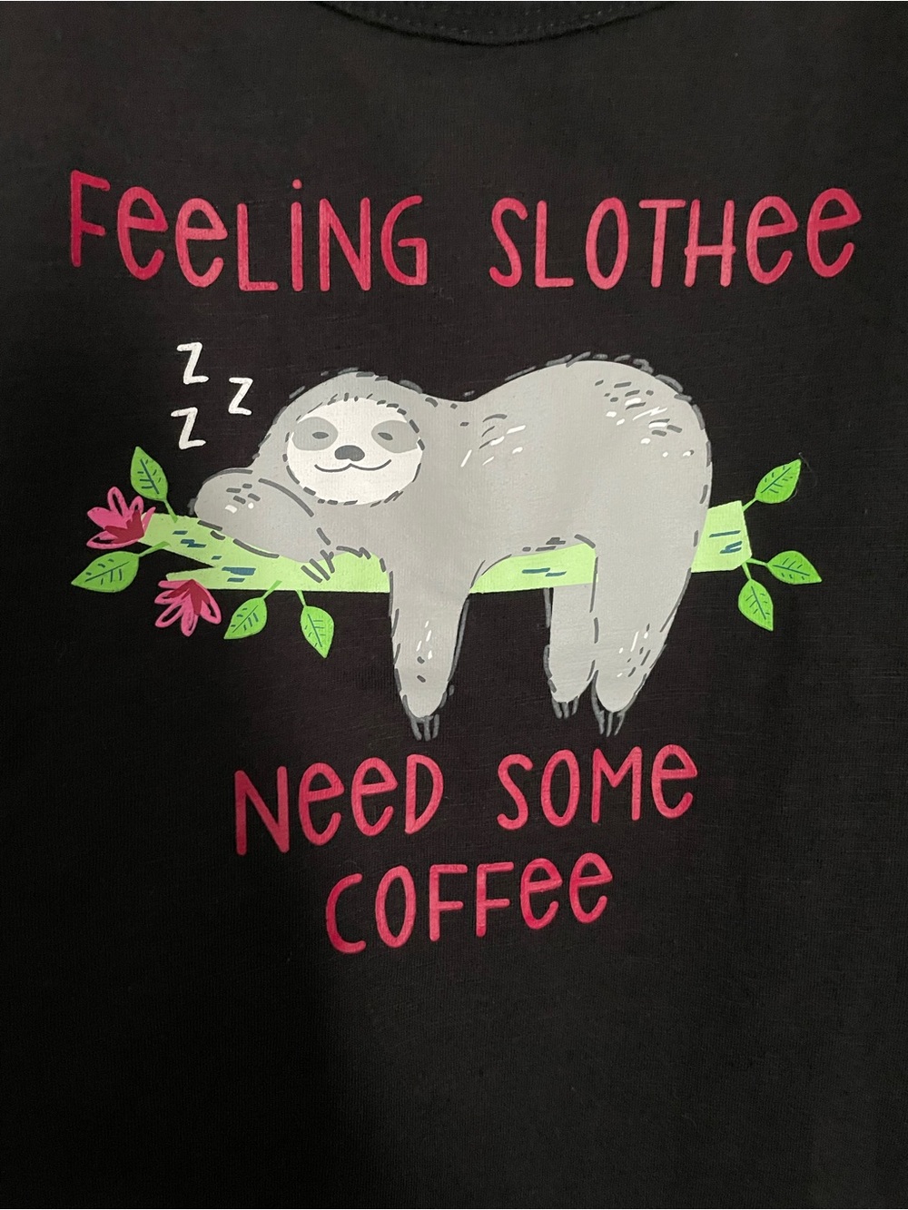 Bring some joy to your morning workout! Cute sloth graphic tee 🦥☕️🧘🏼‍♀️